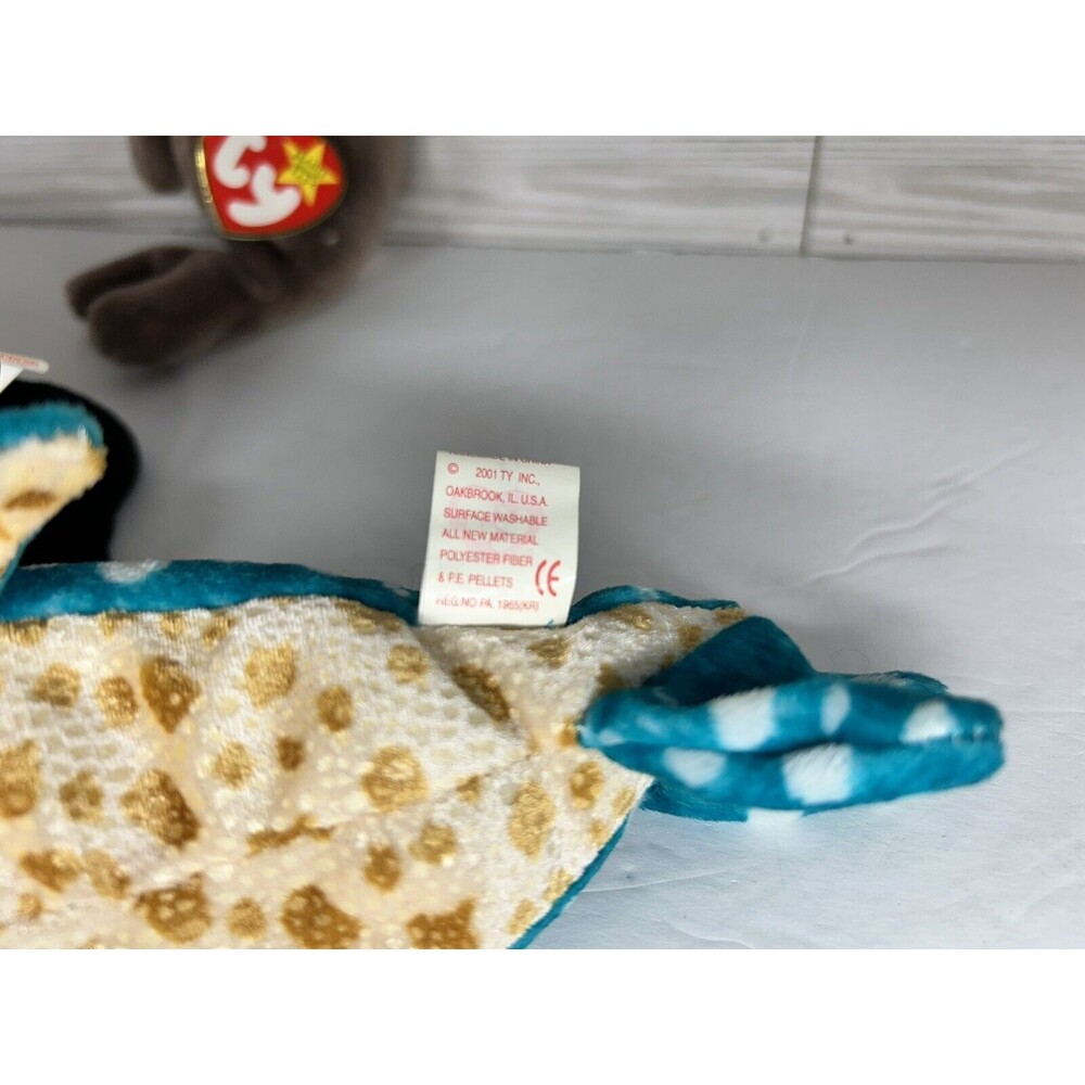 Ty Beanie Baby Aquatic Lot Poseidon Whale Shark, Jolly Walrus, Waves Orca Whale - Picture 6 of 9